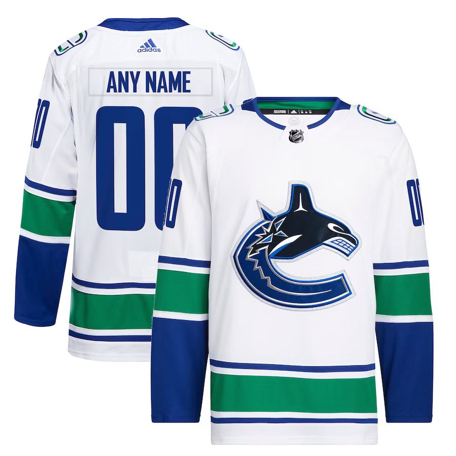 Men Vancouver Canucks adidas White Away Primegreen Authentic Pro Custom NHL Jersey->women nhl jersey->Women Jersey